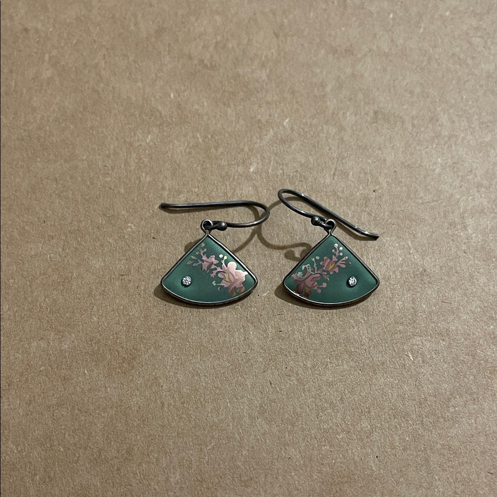 Holly Yashi Niobium Earrings! Floral Green and Pink Earrings! Gorgeous earrings!